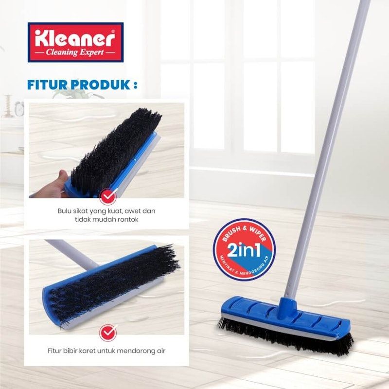 Kleaner Floor Brush & Wiper 2 in 1