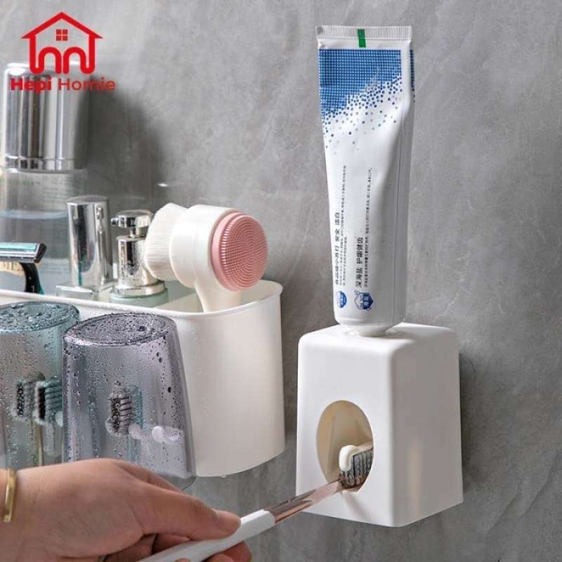Toothbrush Holder Cup Set + Toothpaste Dispenser