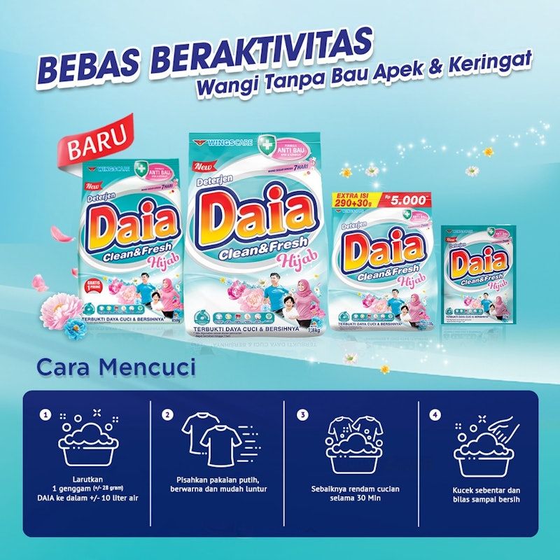 Daia | Detergen Bubuk Clean & Fresh Hijab