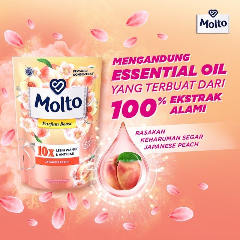 Molto Pelembut dan Pewangi Parfum Boost Japanese Peach