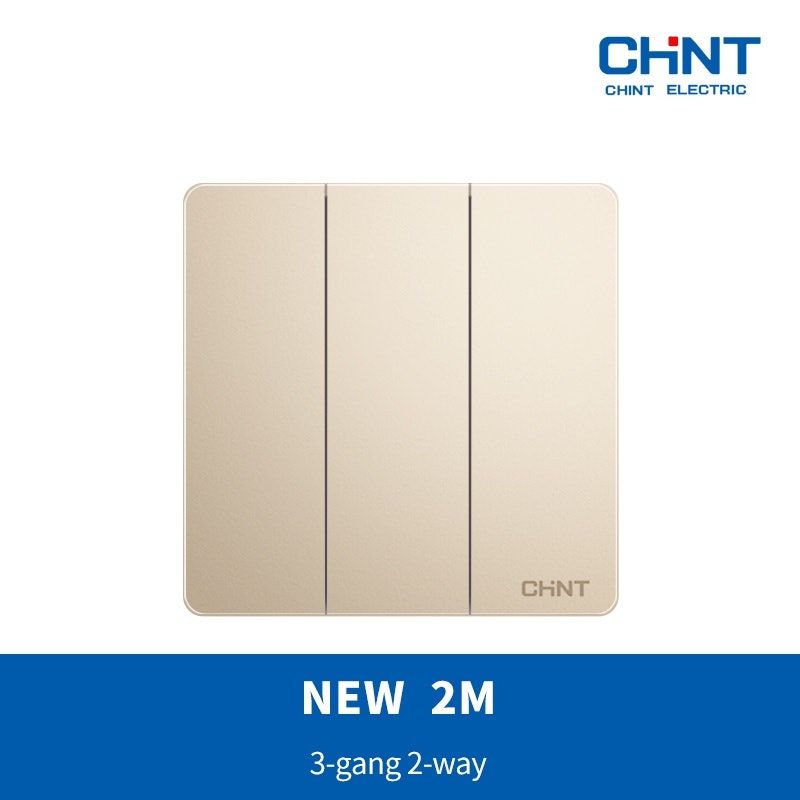 CHINT NEW 2M Champagne Series 3-Gang 2-Way switch
