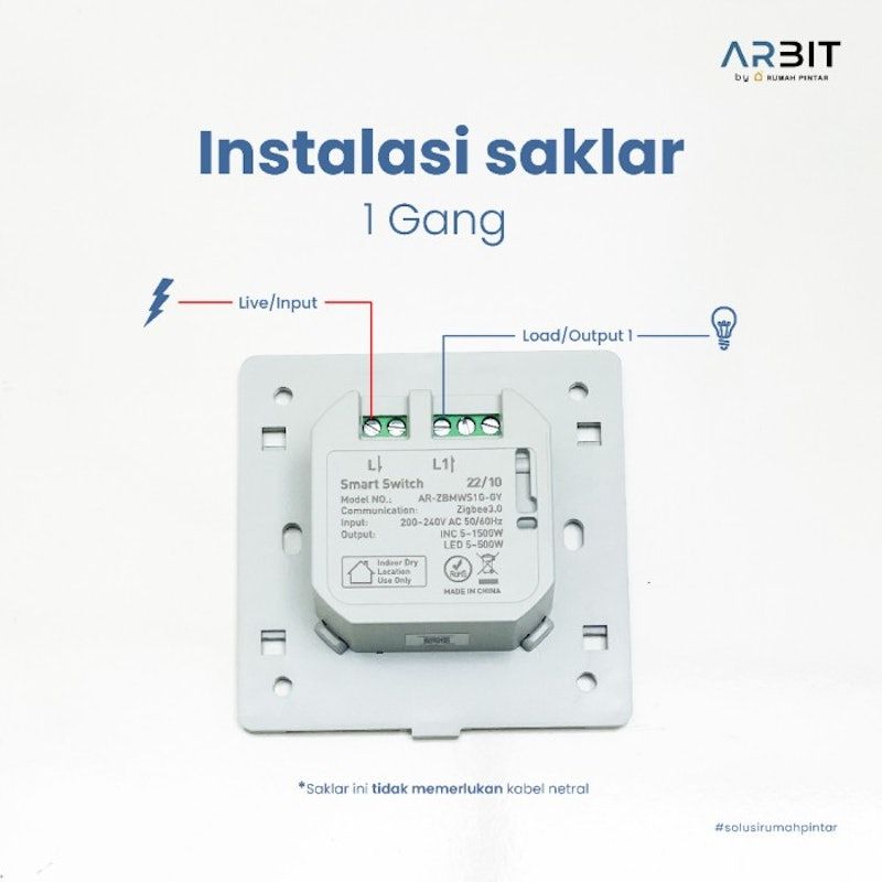 ARBIT Smart Zigbee 2 Gang Wall Switch
