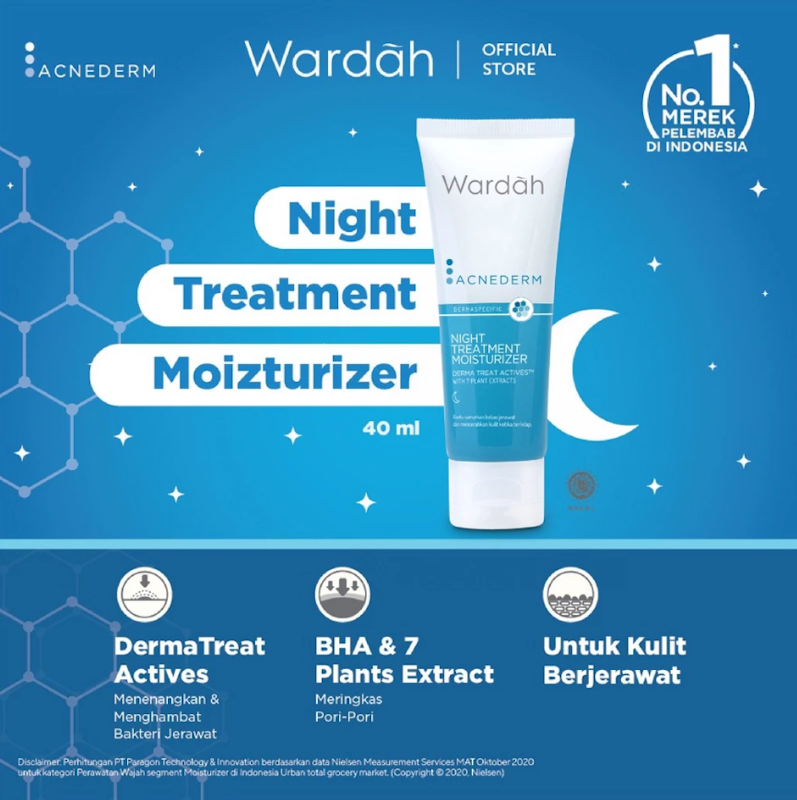Wardah | Acnederm Night Treatment Moisturizer