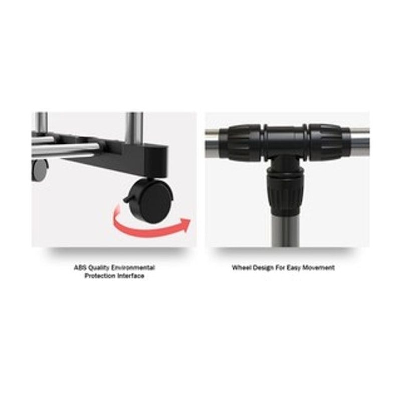 Stand Hanger Double Sisi Satu Rak Dengan 4 Roda Asli Portable