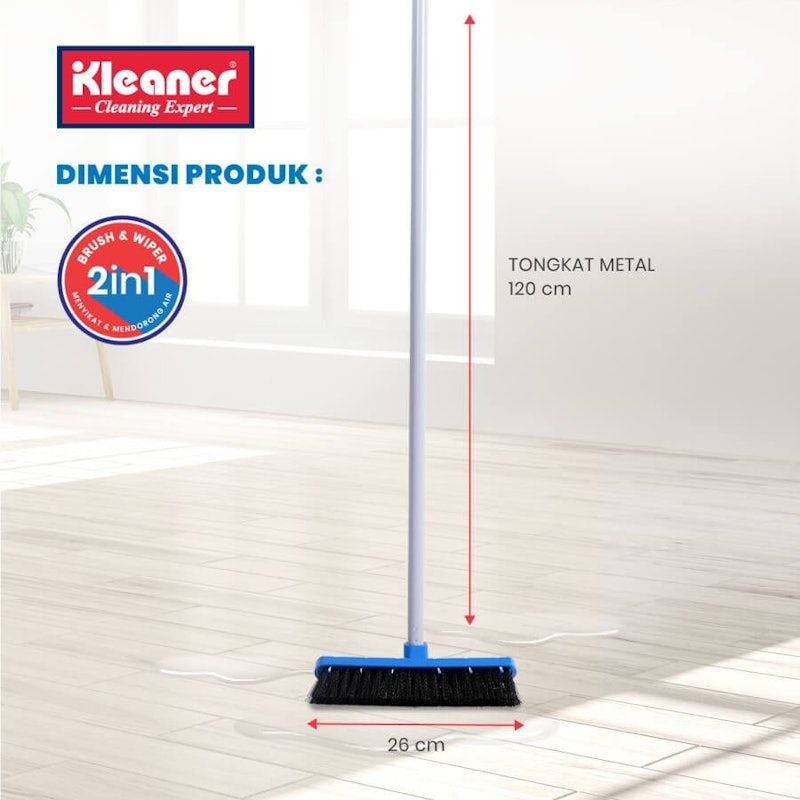 Kleaner Floor Brush & Wiper 2 in 1