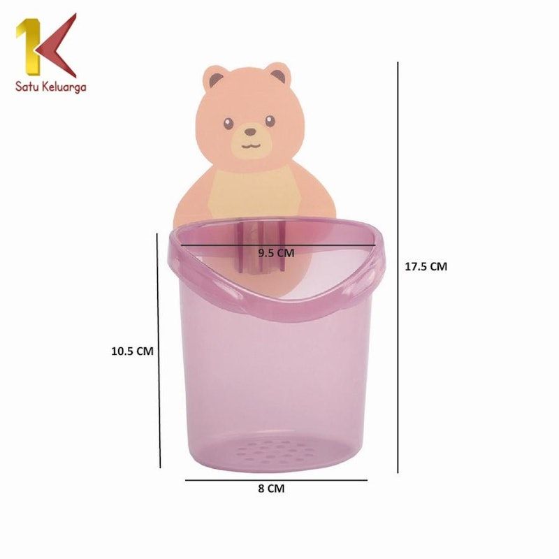 Satu Keluarga Rak Tempel Tempat Sikat Gigi Bear