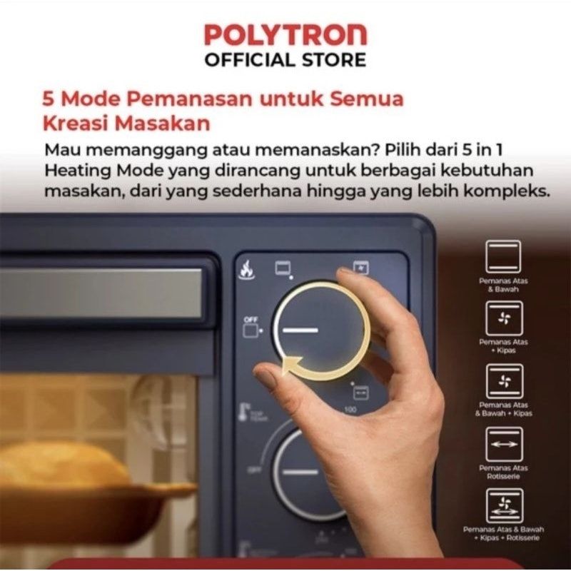 Polytron Oven Listrik 33 Liter