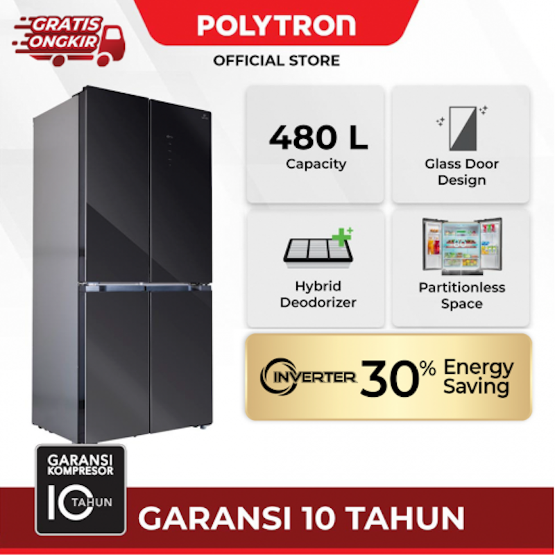 Polytron New Belleza Inverter 4 pintu Side by side