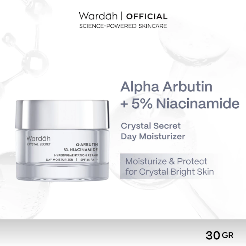 Wardah | Crystal Secret α-Arbutin 5% Niacinamide Hyperpigmentation Repair Day Moisturizer SPF 35 PA+++
