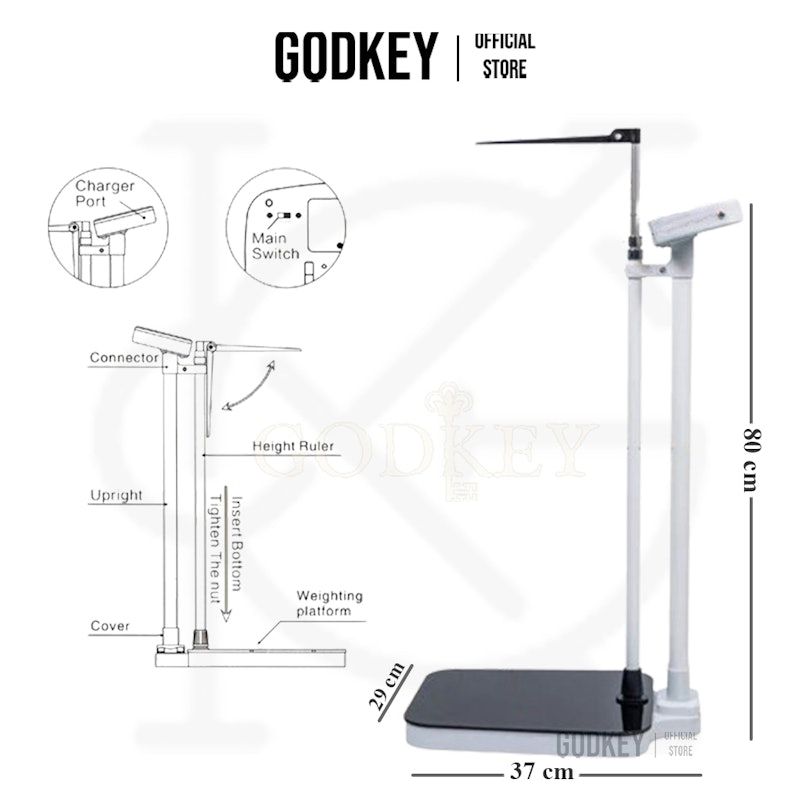 Timbangan Badan Digital + Pengukur Tinggi
