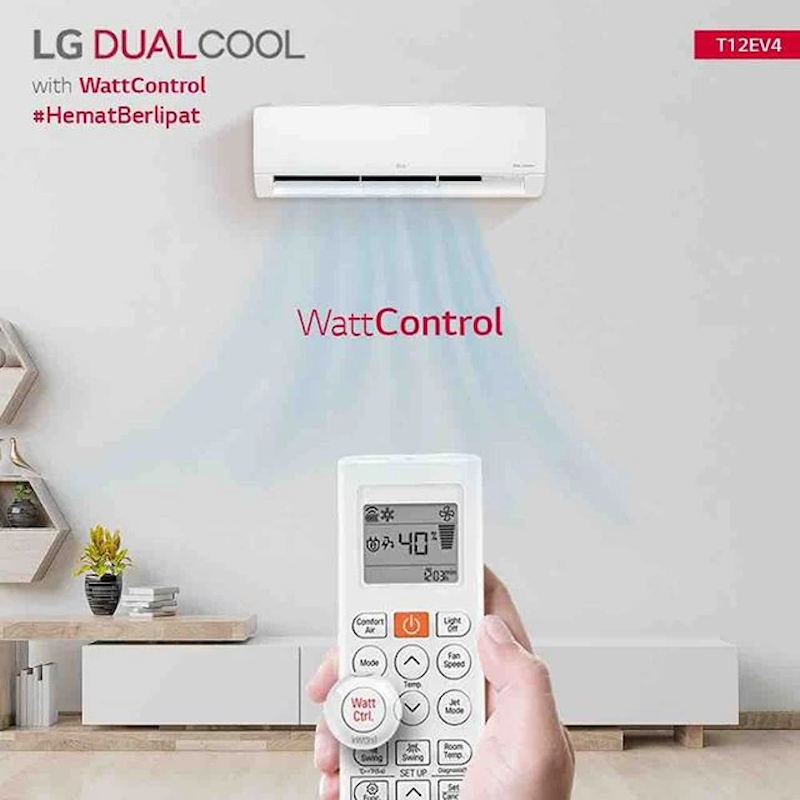LG | 1.5 PK DUALCOOL AC dengan Watt Control-New Eco