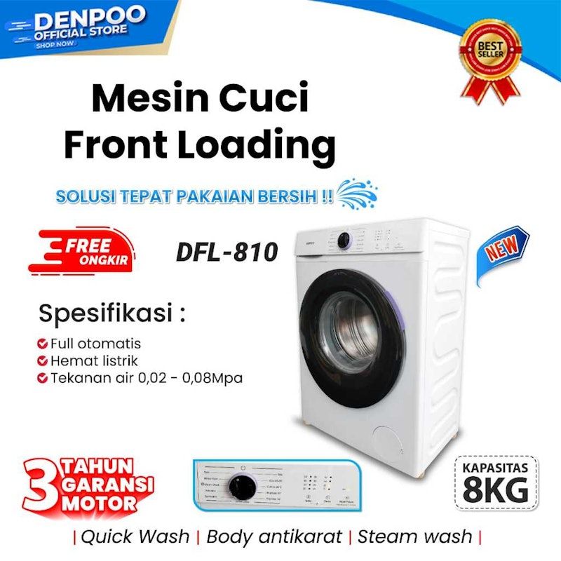 Denpoo Mesin Cuci Front Loading 8 Kg