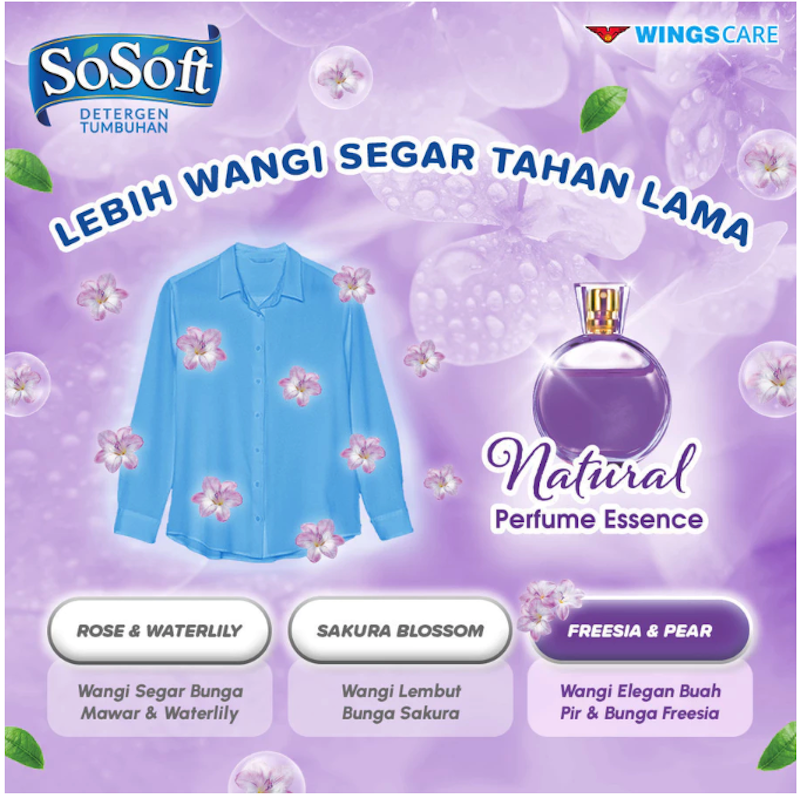 SoSoft Deterjen Cair Freesia & Pear Botol 700 ml