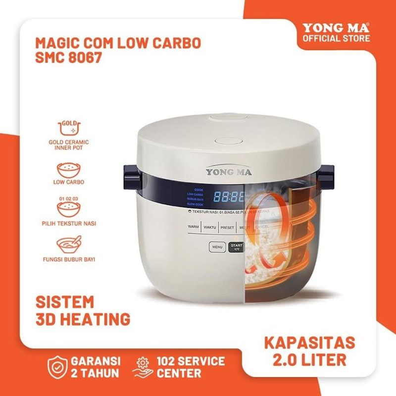 YONG MA Digital Rice Cooker Low Carbo 2L
