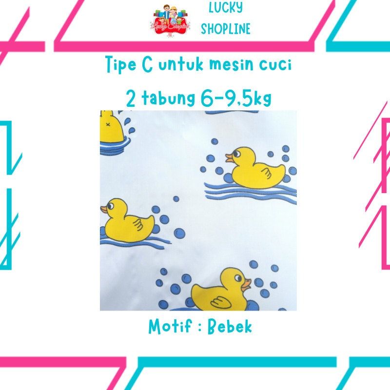 Cover Mesin Cuci Dua Tabung Berbahan Satin