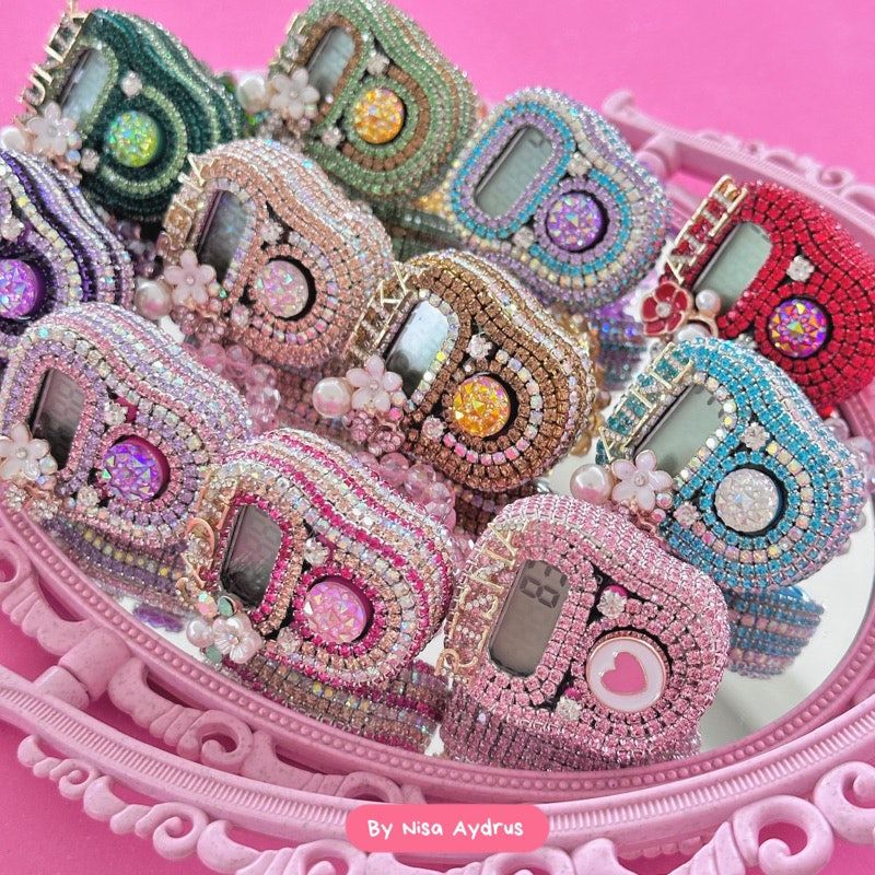 Tasbih Digital Cantik Premium Swarovski LED Custom Nama