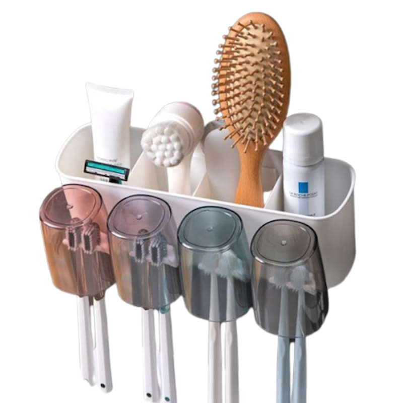 Toothbrush Holder Cup Set + Toothpaste Dispenser