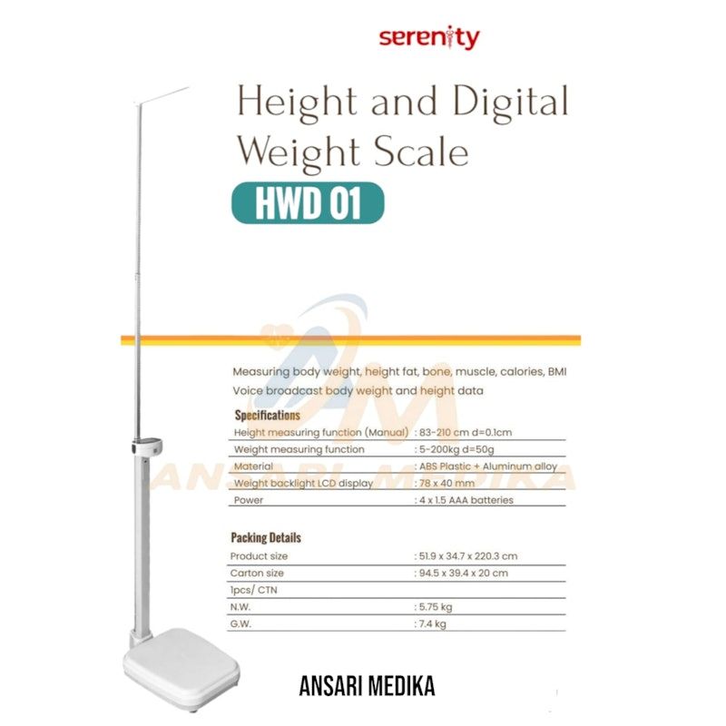 Serenity Height and Weight Digital Scale