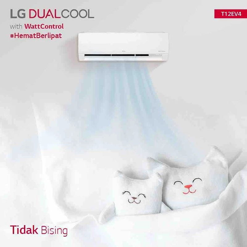 LG | 1.5 PK DUALCOOL AC dengan Watt Control-New Eco