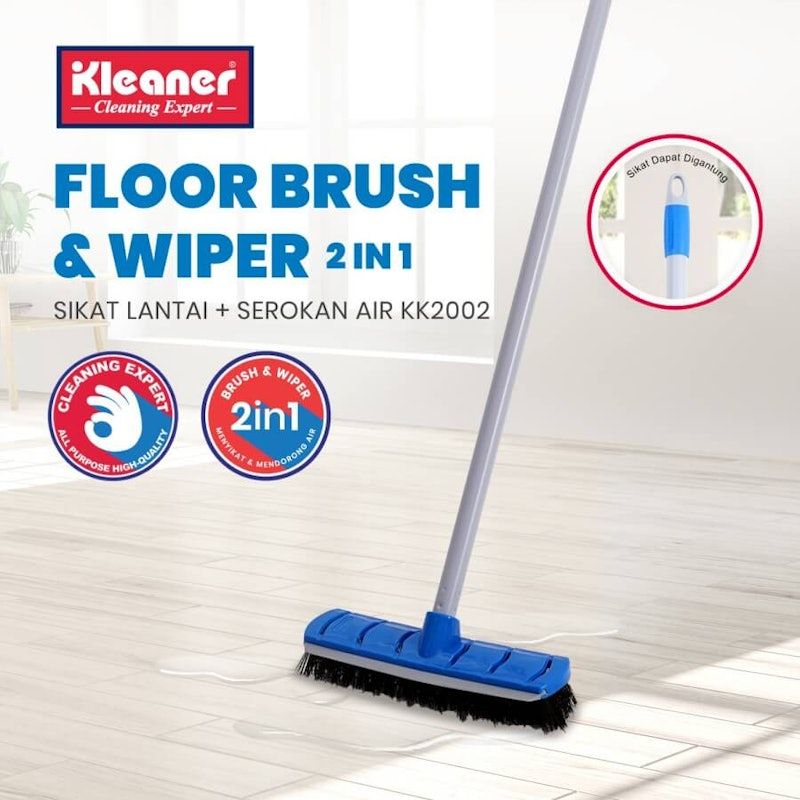 Kleaner Floor Brush & Wiper 2 in 1