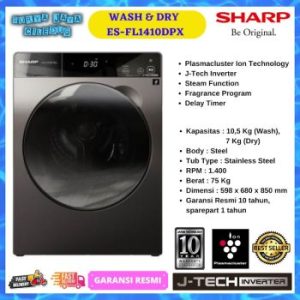 SHARP | Mesin Cuci Front Loading Pro Flex Series 10,5 Kg