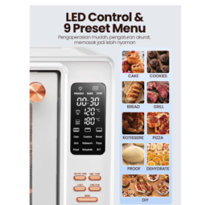 Mecoo Aesthetic Premium Digital Oven Listrik Low Watt 38 Liter