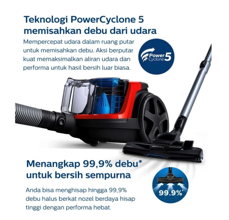 Philips | PowerPro Compact - Penyedot Debu Tanpa Kantung