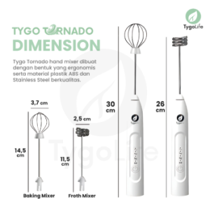 Tygo Tornado 2 in 1 Milk Frother Egg Beater