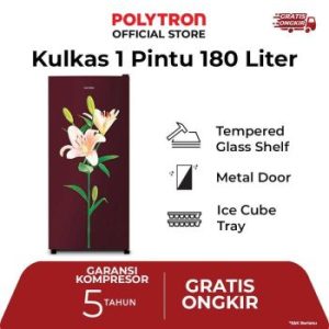Polytron | Kulkas 1 Pintu Metallic 180 Liter