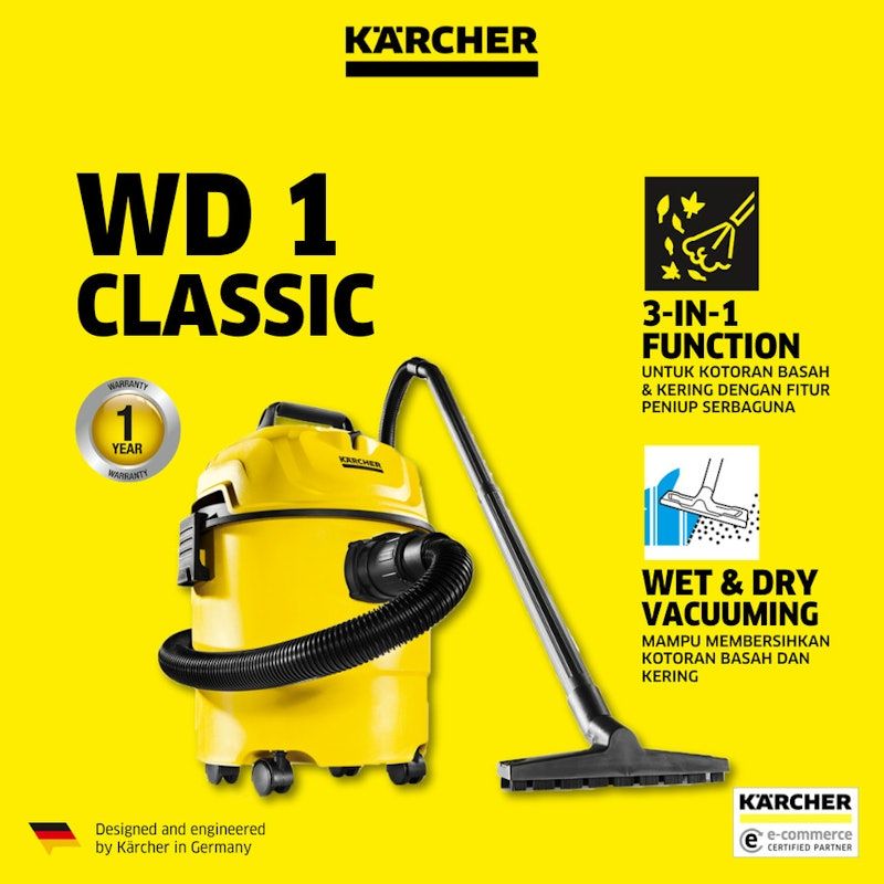 Karcher Wet and Dry Vacuum Cleaner WD 1 Classic *KAP