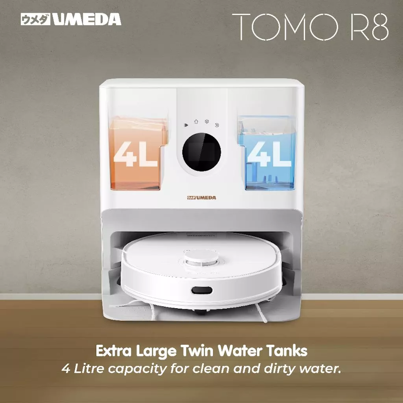 Umeda Tomo Robot Vacuum Cleaner Mop Combo + Auto Empty Station