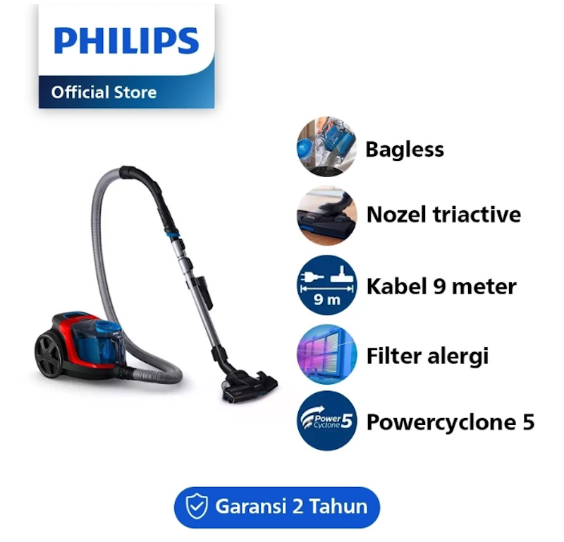 Philips | PowerPro Compact - Penyedot Debu Tanpa Kantung