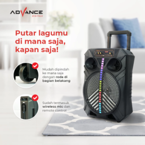 Advance Speaker Bluetooth Music Karaoke 12inch Free Mic