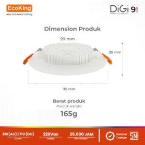 EcoKing LED DiGi Emergency Panel Light 9W