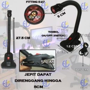 Lampu Meja Jepit Flexible