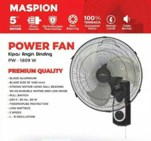 Maspion | Power Wall Fan Kipas Angin Dinding
