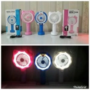 Kipas Angin Tangan Karakter + Lampu LED