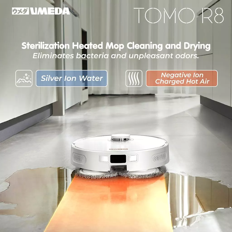 Umeda Tomo Robot Vacuum Cleaner Mop Combo + Auto Empty Station