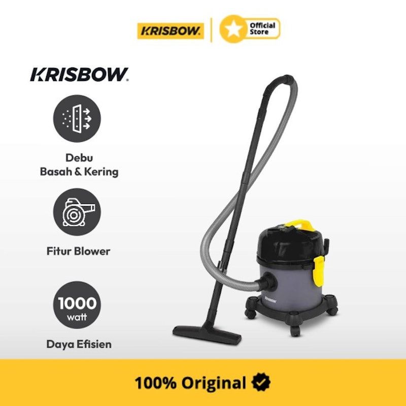 Krisbow® | Wet & Dry Vacuum Cleaner 12L 1000 watt